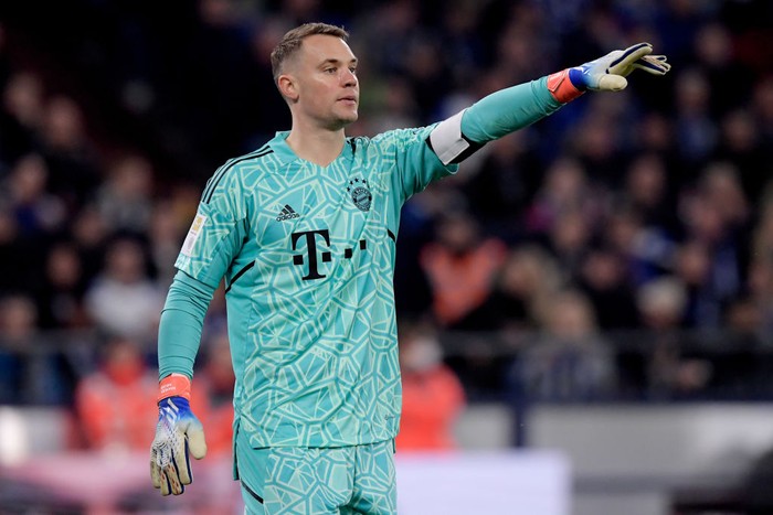 Manuel Neuer GELSENKIRCHEN, GERMANY - NOVEMBER 12: Manuel Neuer of Bayern Munchen during the German Bundesliga match between Schalke 04 v Bayern Munchen at the Veltins Arena on November 12, 2022 in Gelsenkirchen Germany (Photo by Dennis Bresser/Soccrates/Getty Images)