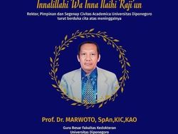 Kabar Duka, Prof Marwoto Guru Besar Undip Tutup Usia