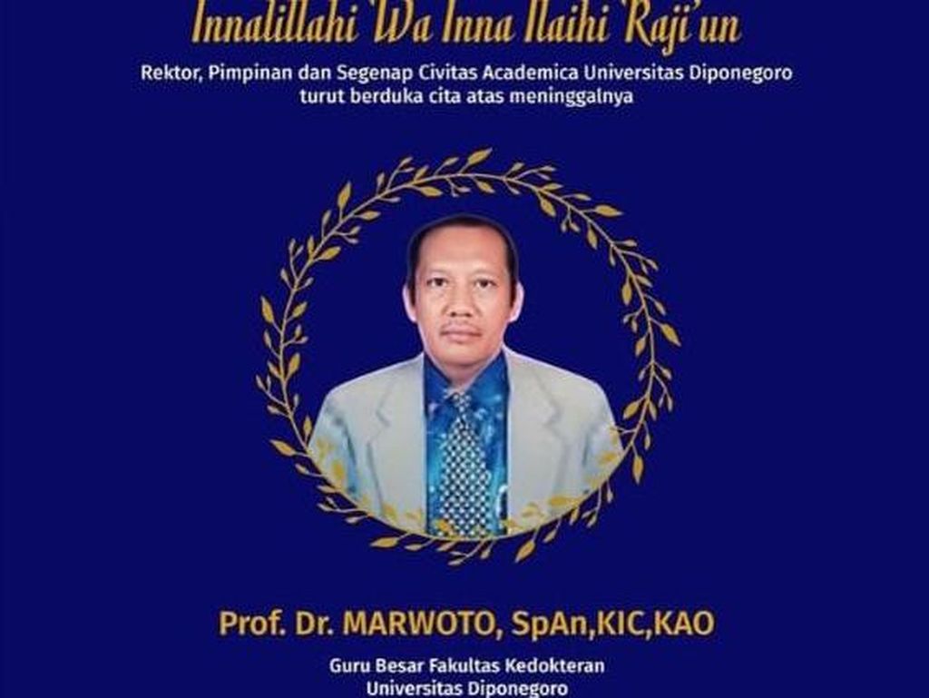 Kabar Duka, Prof Marwoto Guru Besar Undip Tutup Usia Kabar Duka, Prof Marwoto Guru Besar Undip Tutup Usia