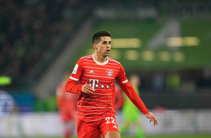 WOLFSBURG, GERMANY - FEBRUARY 05: João Cancelo of Bayern Muenchen looks on during the Bundesliga match between VfL Wolfsburg and FC Bayern München at Volkswagen Arena on February 5, 2023 in Wolfsburg, Germany. (Photo by Ulrik Pedersen/DeFodi Images via Getty Images)