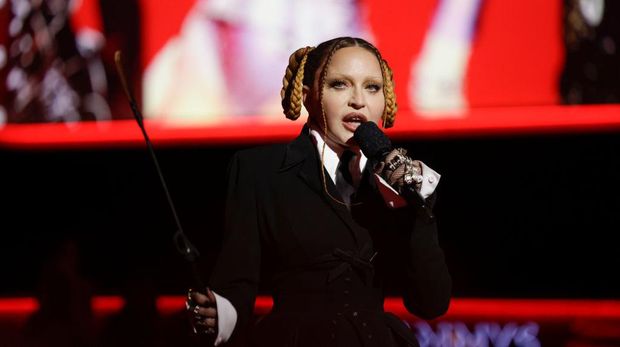 Madonna at the 65th Annual GRAMMY Awards held at Crypto.com Arena on February 5, 2023 in Los Angeles, California. (Photo by Christopher Polk/Variety via Getty Images)