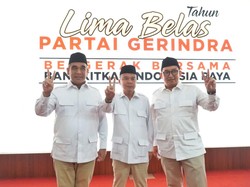 Momen Kompak Muzani, Dasco dan Fadli Zon di HUT ke-15 Gerindra