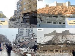 Before-After Gedung, Masjid hingga Istana Rusak Dihantam Gempa Turki