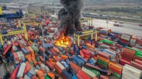 Diguncang Gempa, Kontainer di Pelabuhan Turki Amburadul hingga Terbakar