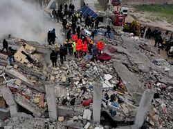 Foto Udara Kerusakan Akibat Gempa di Kota Sarmada Suriah