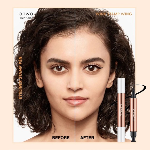 O.TWO.O Stamp Eyeliner Black Double Head Waterproof Eyeliner Pencil Eye Makeup