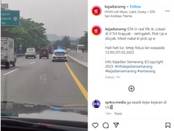 Real Life GTA! Pikap Ini Melaju Zigzag Dikejar Polisi di Tol Semarang