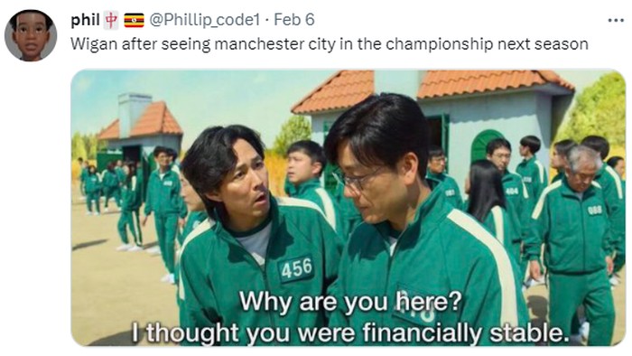 Meme Manchester City Meme Manchester City degradasi usai melanggar aturan finansial Liga Inggris.