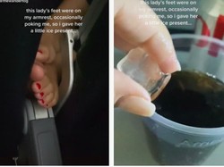 Muncul Kaki di Sandaran Tangan, Penumpang Ini Balas Dendam