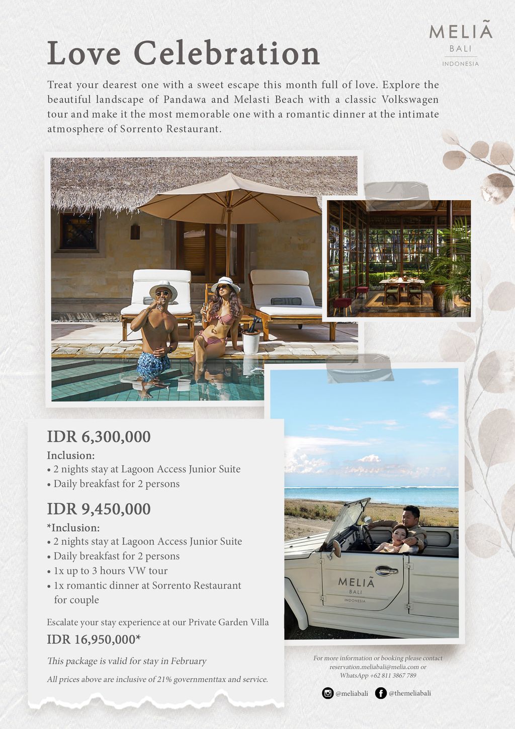 Paket Hari Valentine dari Hotel Melia Bali