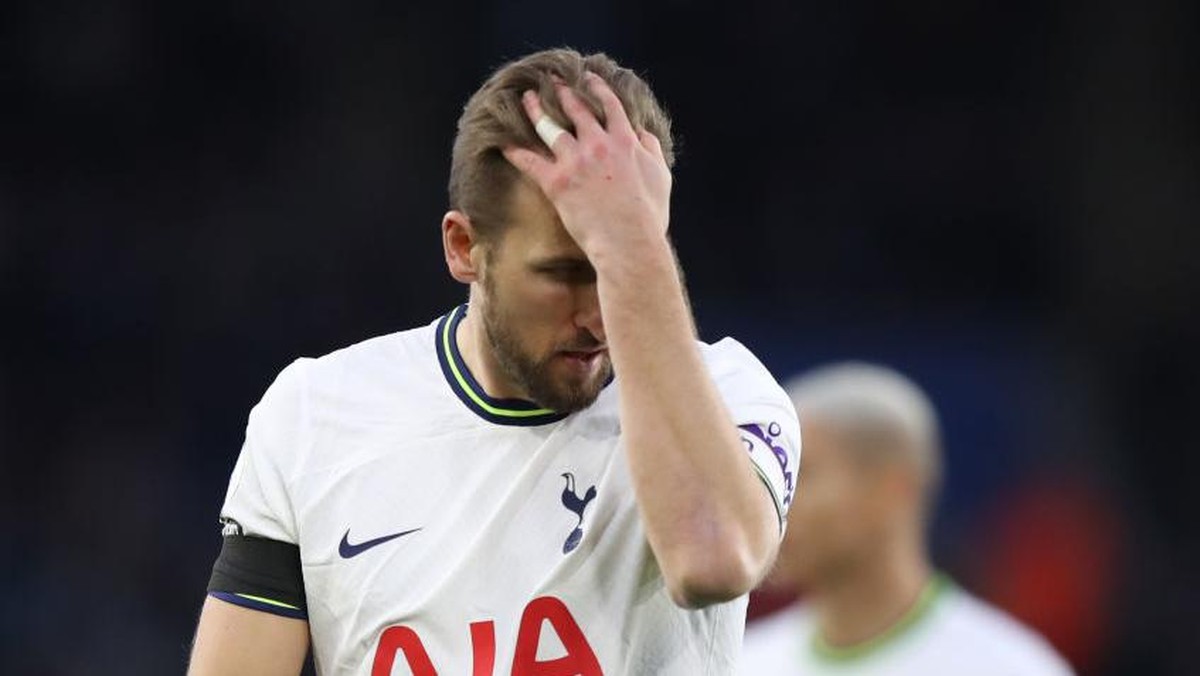 Kane gagal mencetak gol ke gawang Leicester. Foto: PA Images via Getty Images/Isaac Parkin - PA Images