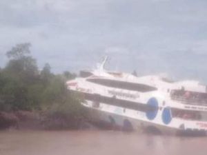 Kapal Dumai Line 9 Tabrak Hutan Bakau di Meranti
