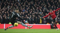 Rashford sempat pula menjebol gawang Leeds lagi. Tapi golnya tidak berlaku karena offside. Foto: Manchester United via Getty Imag/Matthew Peters