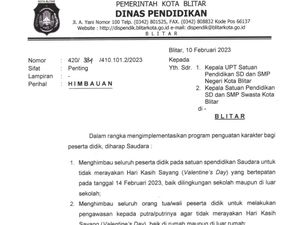 Pelajar di Kota Blitar Diminta Tak Rayakan Valentine Pelajar di Kota Blitar Diminta Tak Rayakan Valentine