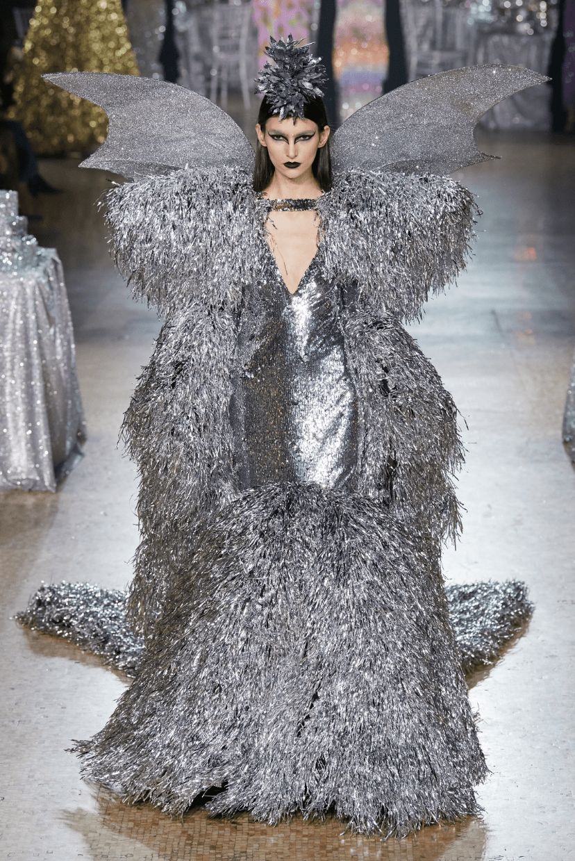 Metallic fringe dress, Rodarte Fall 2023, Look 60/