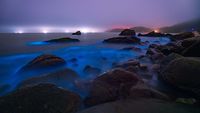 Pantai di China Bercahaya Bak Lampu Neon, Keren Banget!