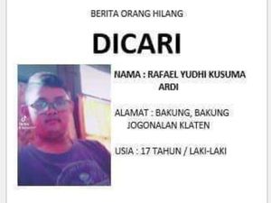 Tolong! Tahun Lalu Hilang, Remaja Klaten Ini Kini Menghilang Lagi