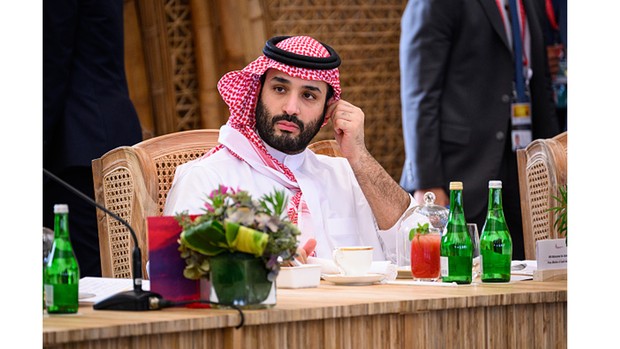 Potret wajah Putra Mahkota Arab Saudi yang bernama Mohammed bin Salman.