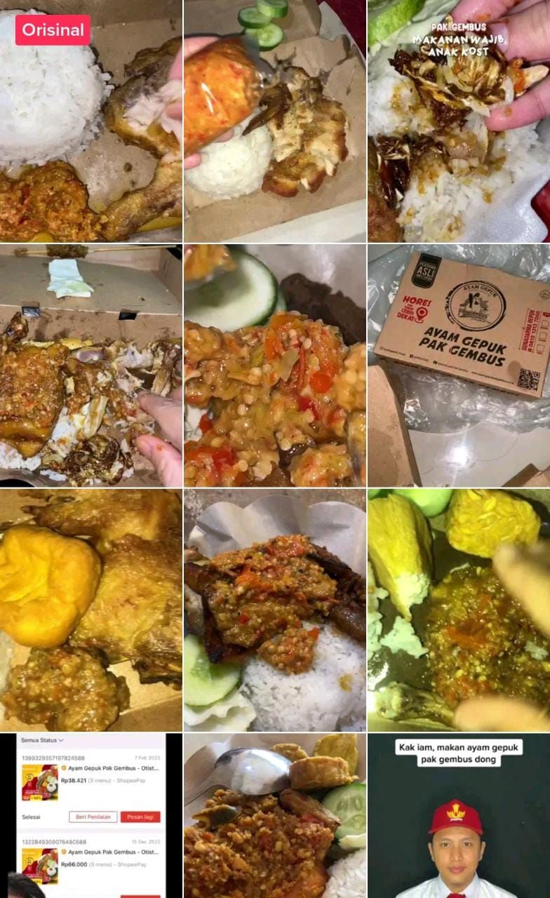 Video Ayam Gepuk Pak Gembus di TikTok