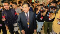Kongres Luar Biasa PSSI 2023 berlangsung di Hotel Shangri La, Jakarta, Kamis (16/2/2023). Erick Thohir yang akan menjadi pemimpin induk sepakbola nasional empat tahun ke depan. (Andhika Prasetia/detikcom)