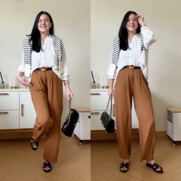 Alice Norin Bergaya Formal dengan Outfit Earth Tone Alice Norin