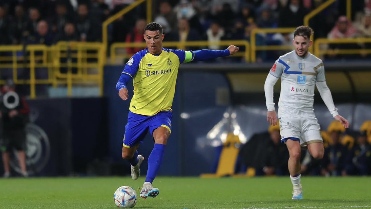 Cristiano Ronaldo di laga Al Nassr vs Al Taawon. (Foto: Twitter @Cristiano)