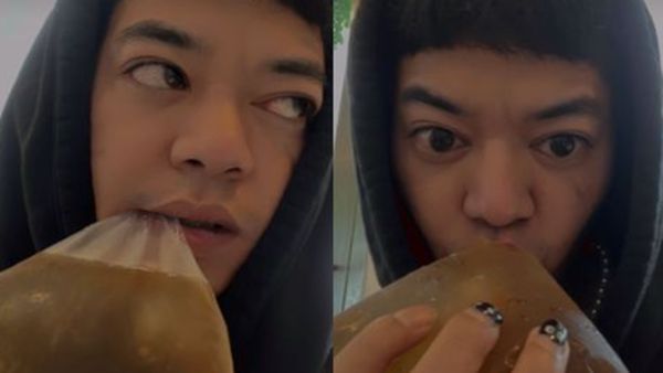 Aksi Kocak Reza Arap Minum Es Teh Plastikan Hingga Makan di Warteg
