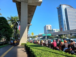 Jalan Gatot Subroto Arah Semanggi Macet Pagi Ini