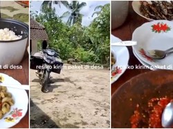 Ngakak! Antar Paket ke Desa, Kurir Ini Malah Diajak Makan Siang