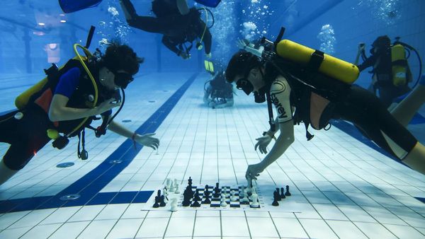 Serunya Bermain Catur Sambil Menyelam, Berani Coba?
