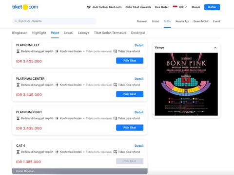 Penjualan tiket BLACKPINK setelah sempat dinyatakan sold out.