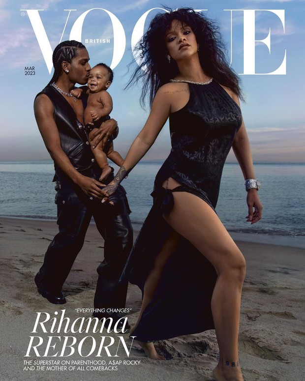 Rihanna, A$AP Rocky, dan putranya di cover British Vogue/