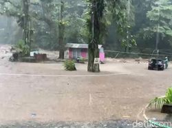 Penampakan Air Terjun Lembah Anai Sumbar Meluap, Akses Jalan Lumpuh!