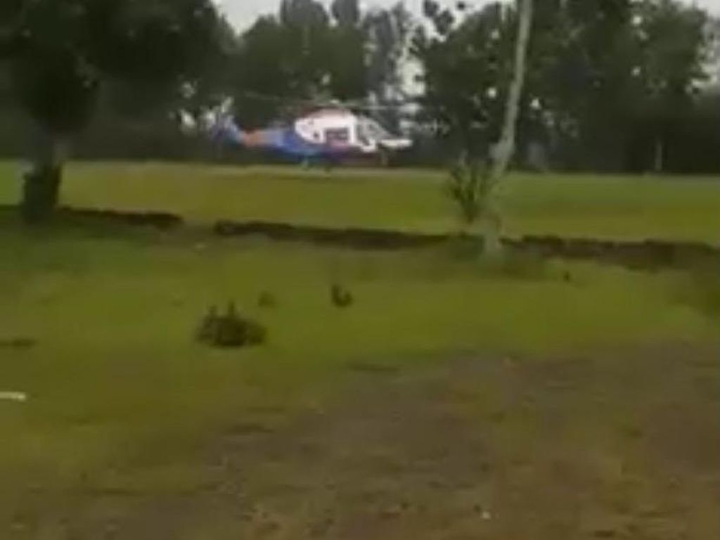 Helikopter Kapolda Jatim Mendarat Darurat Usai Kunjungan Kerja ke Pacitan