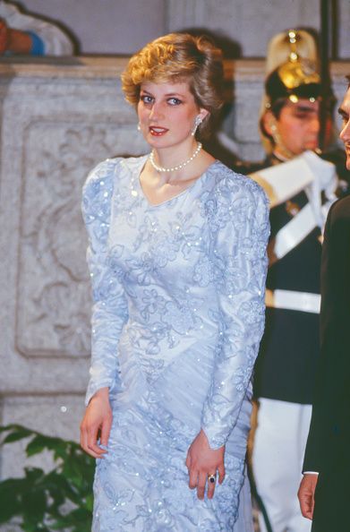 LISBON,  PORTUGAL  FEBRUARY 12   Diana, Princess of Wales, during an official visit to Lisbon, Portugal. on February 12 1987,  in Lisbon, Portugal. (Photo by Julian Parker/UK Press via Getty Images)