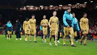 Terbaru, Barcelona gagal melangkah jauh di Liga Europa. Barca disingkirkan Manchester United dalam perebutan tiket ke babak 16 besar Liga Europa dengan agregat 4-3. (Getty Images)
