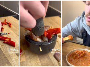 Seru! Bule Italia Ini Coba Bikin Sambal Terasi, Ini Hasilnya