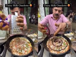 Nyeleneh! Penjual Ini Sajikan Omelet Telur dengan Topping Cokelat