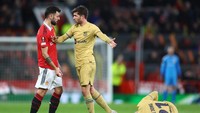 Man United vs Barcelona berlangsung di Old Trafford dalam leg kedua play-off Liga Europa, Jumat (24/2/2023) dini hari WIB. Keributan antarpemain tak terhindarkan di menit ke-58. Reuters/Carl Recine  