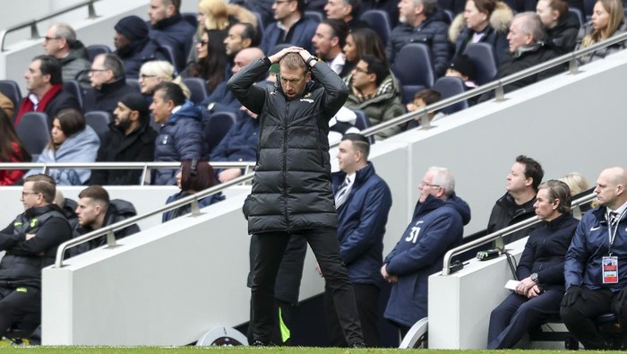 LONDON, ENGLAND - FEBRUARY 26: Head Coach Graham Potter of Chelsea during the Premier League match between Tottenham Hotspur and Chelsea FC at Tottenham Hotspur Stadium on February 26, 2023 in London, England. (Photo by Robin Jones/Getty Images)