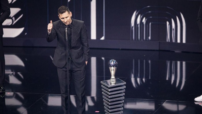 PARIS, FRANCE - FEBRUARY 27: Lionel Messi  during The Best FIFA Football Awards 2022 on February 27, 2023 in Paris, France (Photo by Sathiri Kelpa/Anadolu Agency via Getty Images)