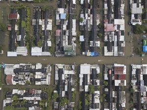 Foto Udara Banjir Rendam Permukiman di Cikarang Utara