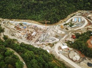 Penampakan dari Udara Pembangunan PLTA Kerinci