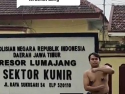 Warga Lumajang Viral Joget TikTok Telanjang Dada di Depan Polsek