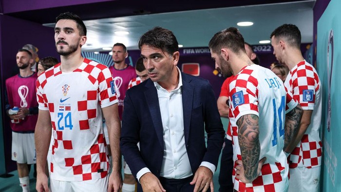DOHA, QATAR - DECEMBER 17: Zlatko Dalic, Head Coach of Croatia, looks on in the tunnel before the second half during the FIFA World Cup Qatar 2022 3rd Place match between Croatia and Morocco at Khalifa International Stadium on December 17, 2022 in Doha, Qatar. (Photo by Maja Hitij - FIFA/FIFA via Getty Images)