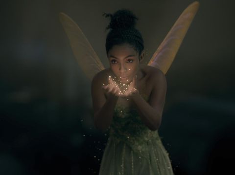 Yara Shahidi as Tinkerbell in Disney's live-action PETER PAN & WENDY, exclusively on Disney+. Photo courtesy of Disney. © 2023 Disney Enterprises, Inc. All Rights Reserved.