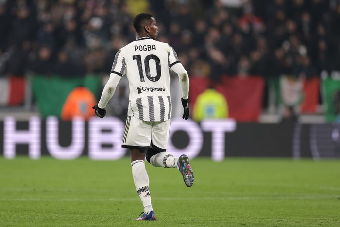 TURIN, ITALY - FEBRUARY 28: Paul Pogba of Juventus during the Serie A match between Juventus FC and Torino FC at Allianz Stadium on February 28, 2023 in Turin, Italy. (Photo by Jonathan Moscrop/Getty Images)