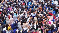 Potret Antusias Ribuan Massa Sambut AHY di Mamuju Sulbar