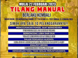 Warning! Tilang Manual Berlaku Lagi di Bali