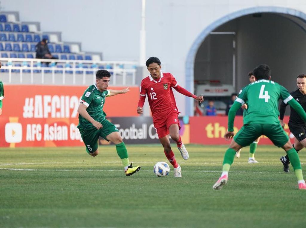 Piala Asia U-20 2023: Lawan 10 Pemain Irak, Indonesia Keok 0-2